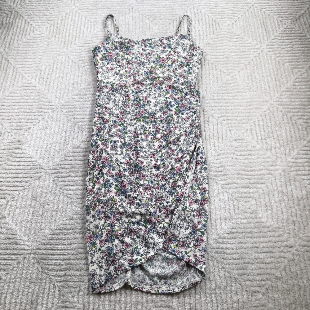 BCBGeneration Floral Ruched Tulip Hem Mini Dress Women 4 Summer Bloomcore Y2K